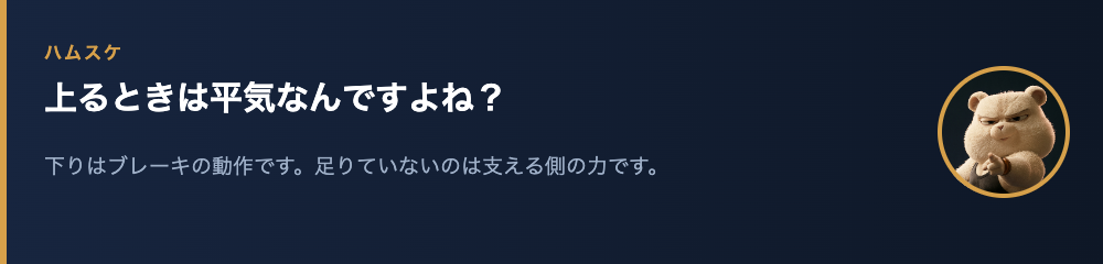 ハムスケ「上るときは平気なんですよね？」