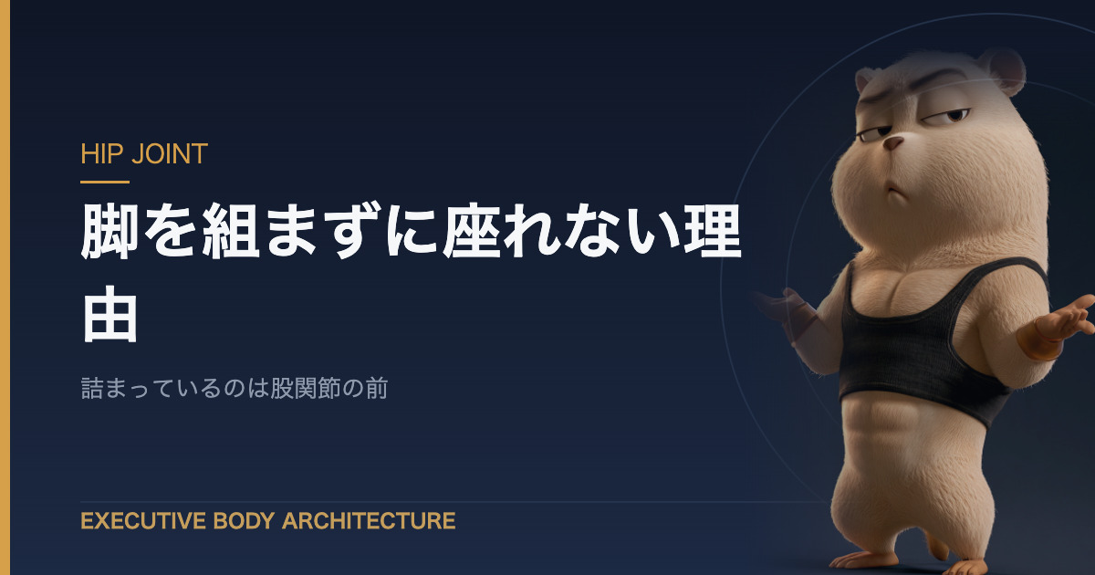 脚を組まずに座れない人の股関節